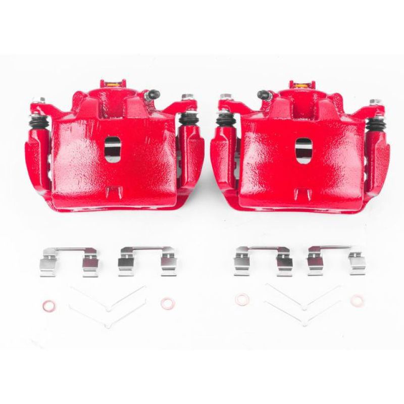 PowerStop s2916 | Power Stop 13-15 Acura ILX Front Red Calipers w/Brackets - Pair; 2013-2015