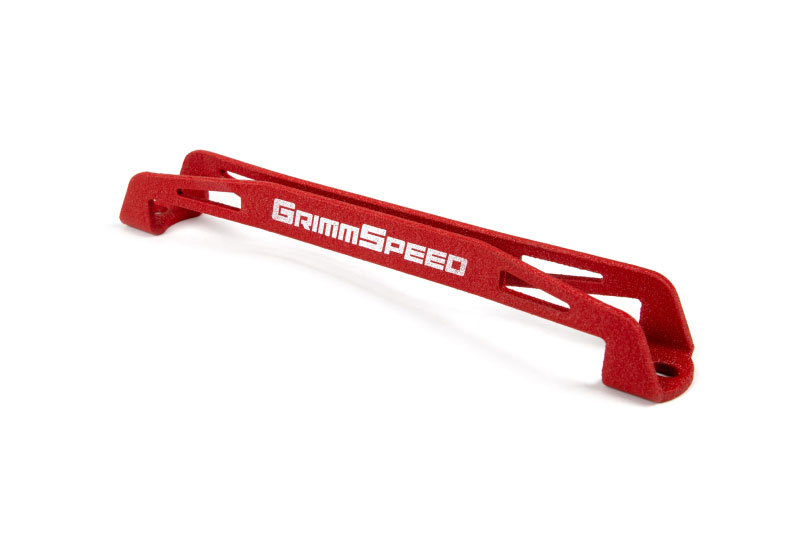 GrimmSpeed 121033 | 08-18 Subaru WRX/STI Lightweight Battery Tie Down - Red; 2008-2018