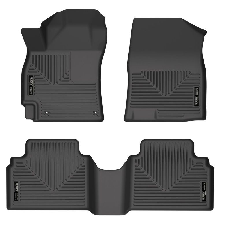 Husky Liners 95861 | 21-23 Hyundai Elantra WeatherBeater Front & 2nd Seat Floor Liners - Black; 2021-2023