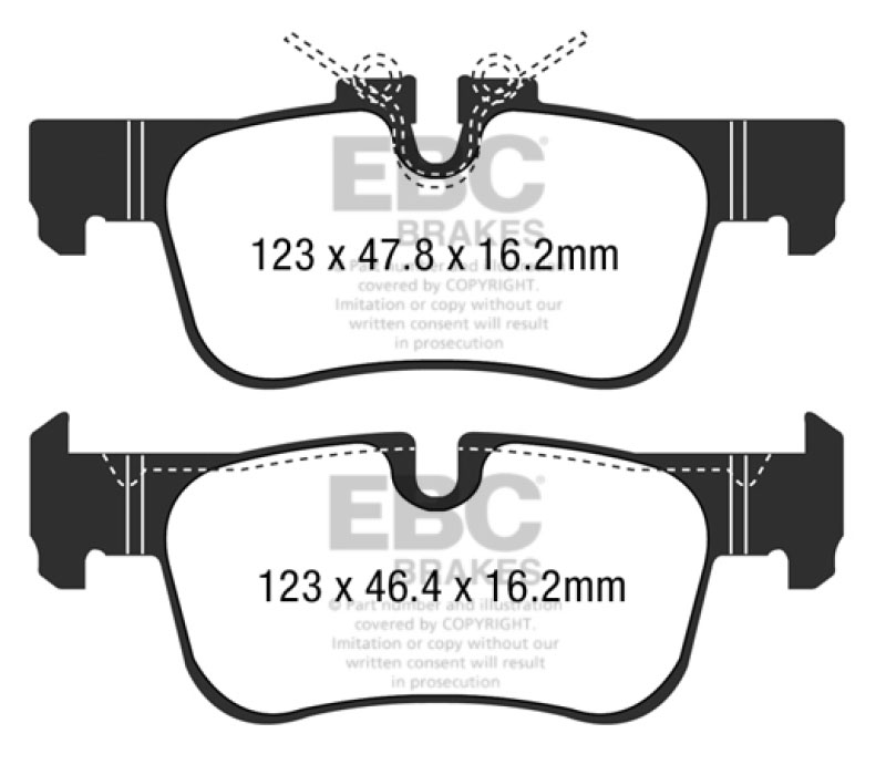 EBC ud1762 | 14+ BMW i3 Electric Ultimax2 Rear Brake Pads; 2014-2023