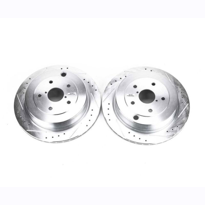 PowerStop jbr1368xpr | Power Stop 06-07 Subaru B9 Tribeca Rear Evolution Drilled & Slotted Rotors - Pair; 2006-2007