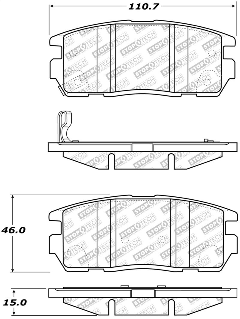 Stoptech 305.12750 | StopTech Street Select Brake Pads Chevrolet Equinox, Rear; 2007-2017