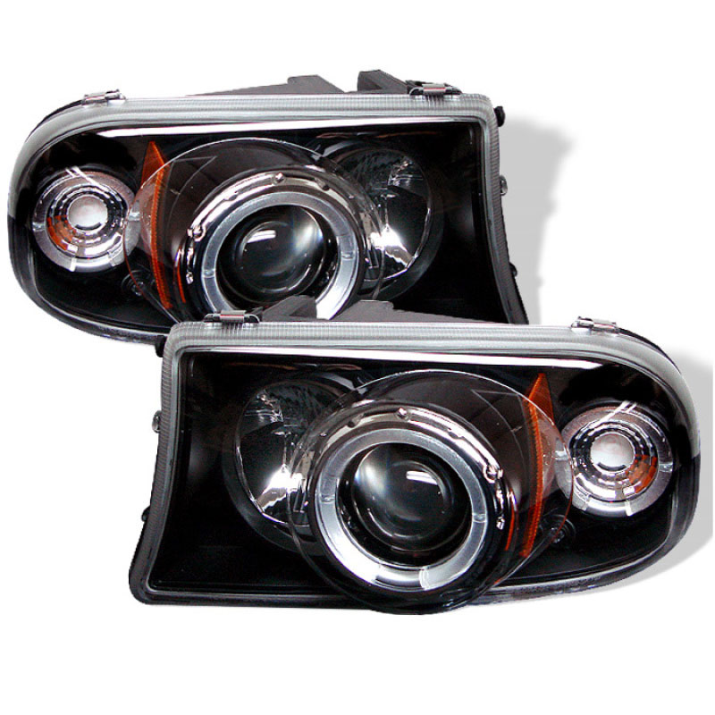 SPYDER 5009784 | Spyder Dodge Durango 1PC Halo LED ( Replaceable LEDs ) Projector Headlights - Black - (PRO-YD-DDAK97-BK); 1998-2003