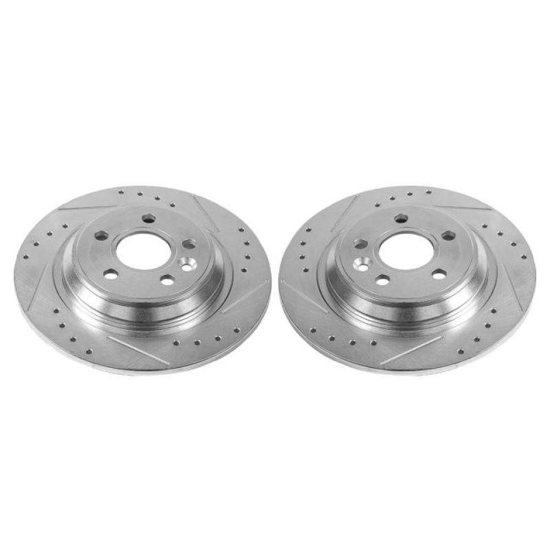 PowerStop ebr1075xpr | Power Stop 11-15 Volvo S60 Rear Evolution Drilled & Slotted Rotors - Pair; 2011-2015