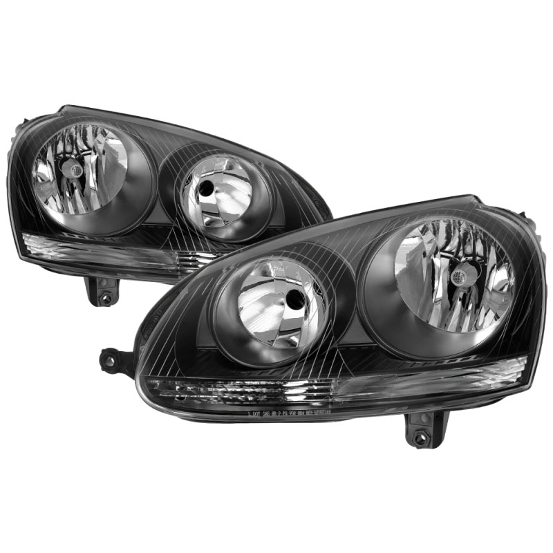 SPYDER 9039966 | xTune Volkswagen Golf 06-09 OEM Style Headlights Black - OEM Black HD-JH-VJ06-BK; 2006-2009