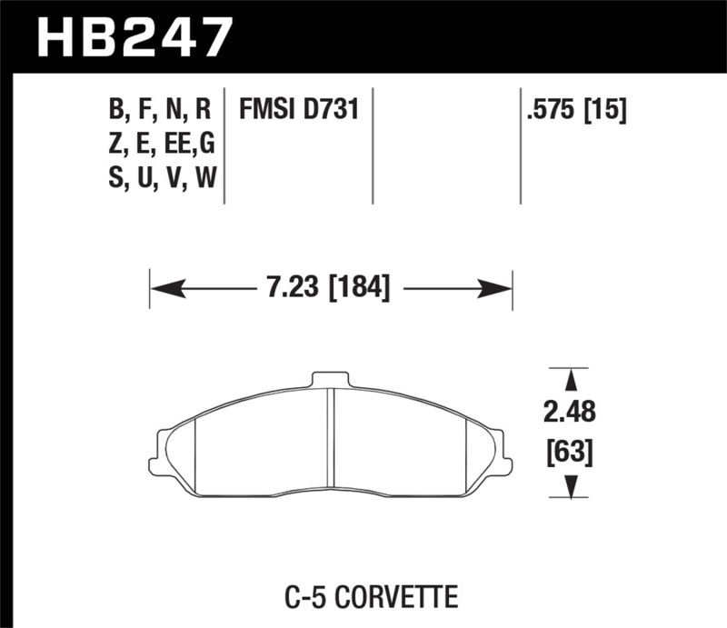 Hawk Performance hb247d575 | Hawk 04-09 Cadillac XLR Front ER-1 Brake Pads; 2004-2009