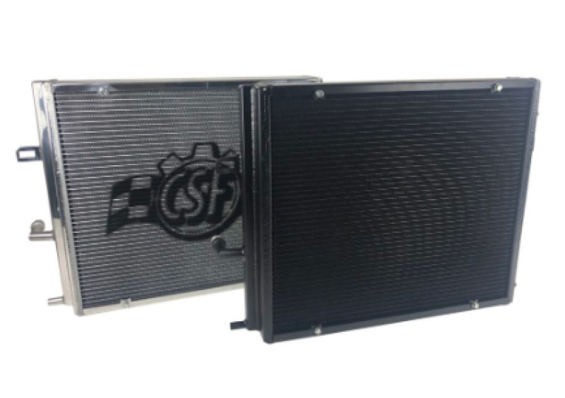 CSF 8131B | BMW B58/B48 Front Mount Triple-Pass Heat Exchanger w/Rock Guard - Black