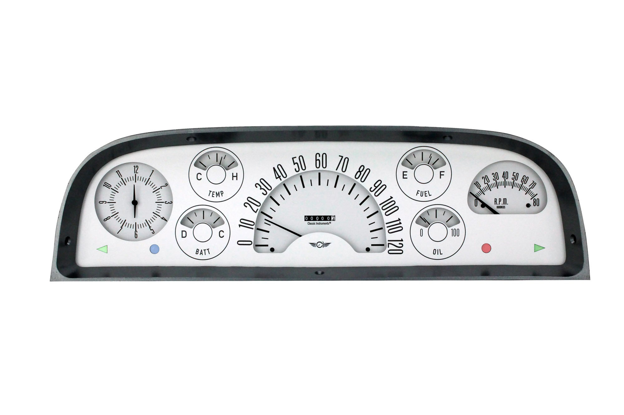 Classic Instruments ct60w | CLASSIC INSTRUMENTS 60-63 Chevy Truck Gauge Set White; 1960-1963