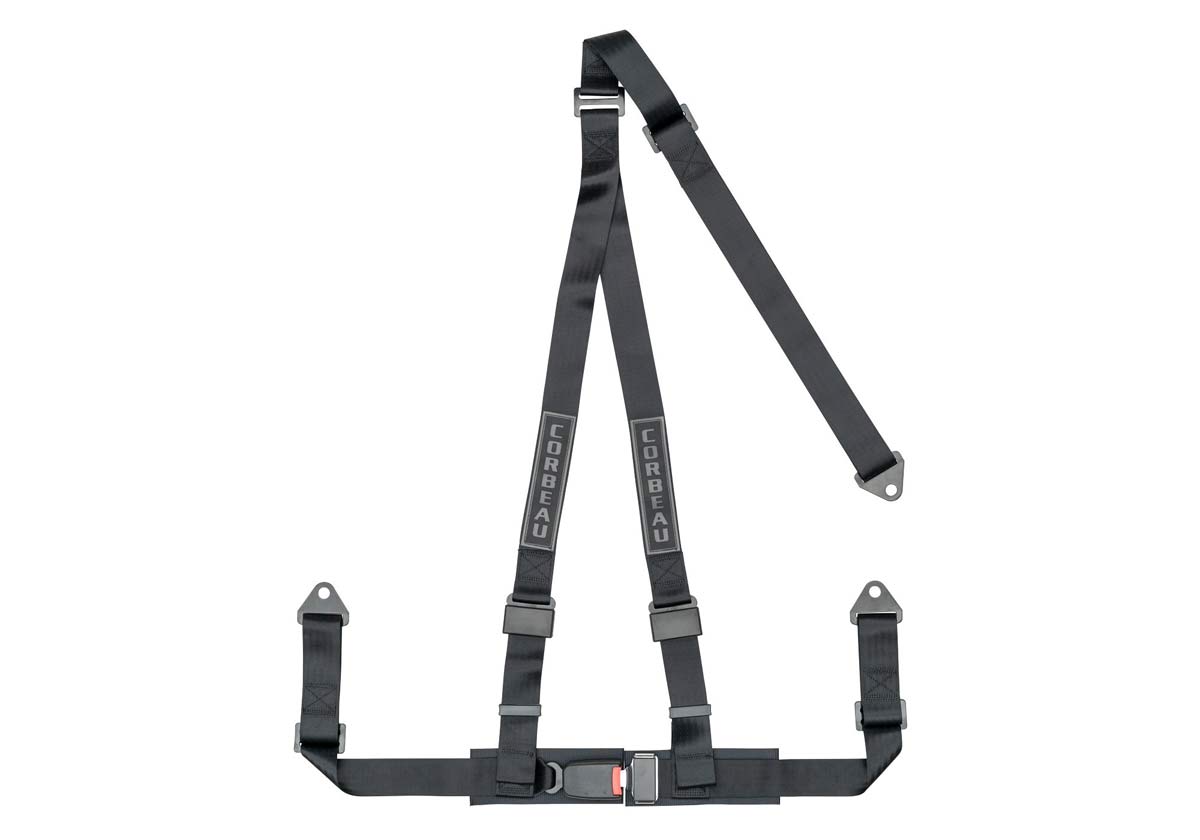 Corbeau 43001B | 2 Inch Harness Belt 3-point Single Release bolt-in - Black