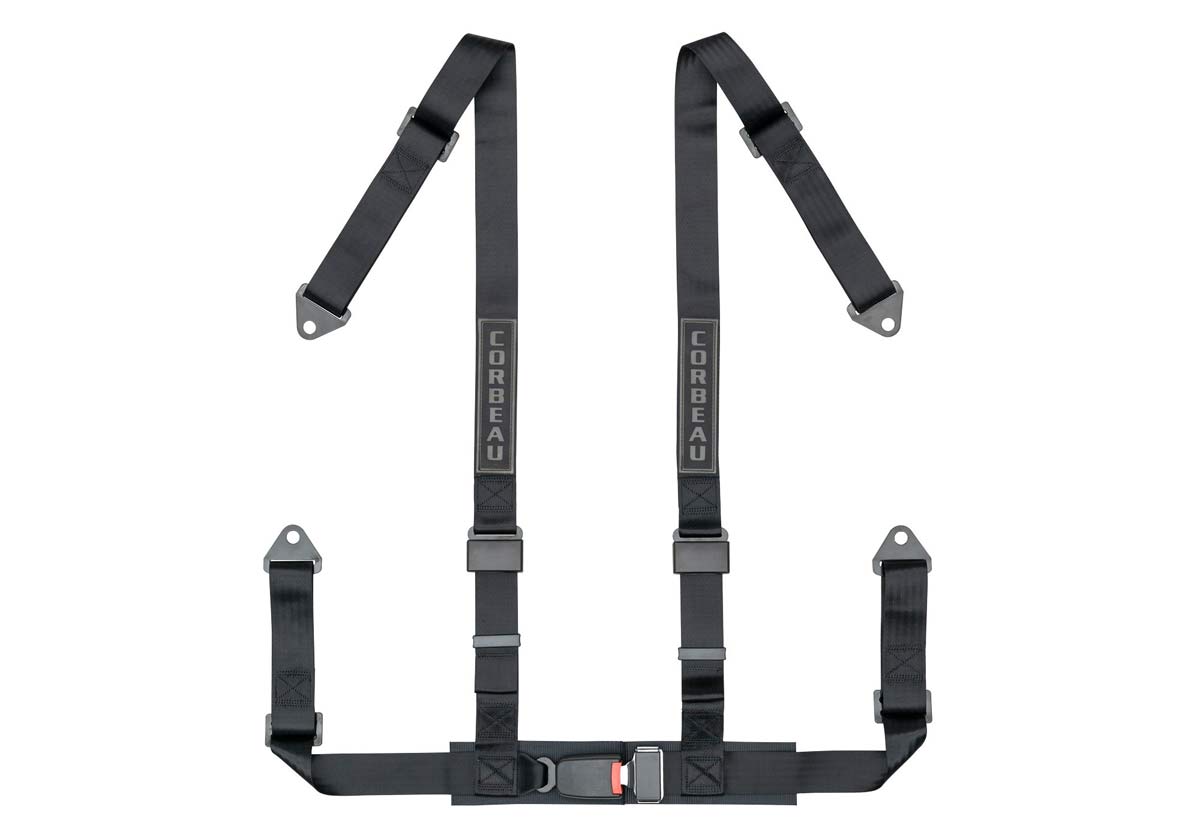 Corbeau 44001B | 2 Inch Harness Belt 4-point Single Release bolt-in - Black