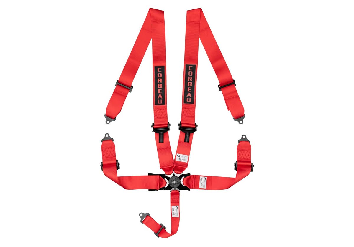 Corbeau 53007B | 3 Inch 5-Point Harness Belt with Camlock - Red