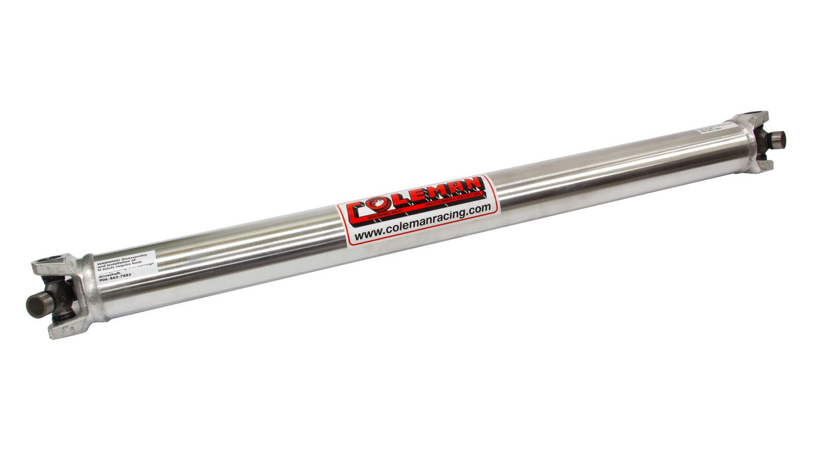 Coleman Racing Products 16673 | COLEMAN MACHINE Driveshaft Steel 2.5in Dia 45in 1310 U-Joint