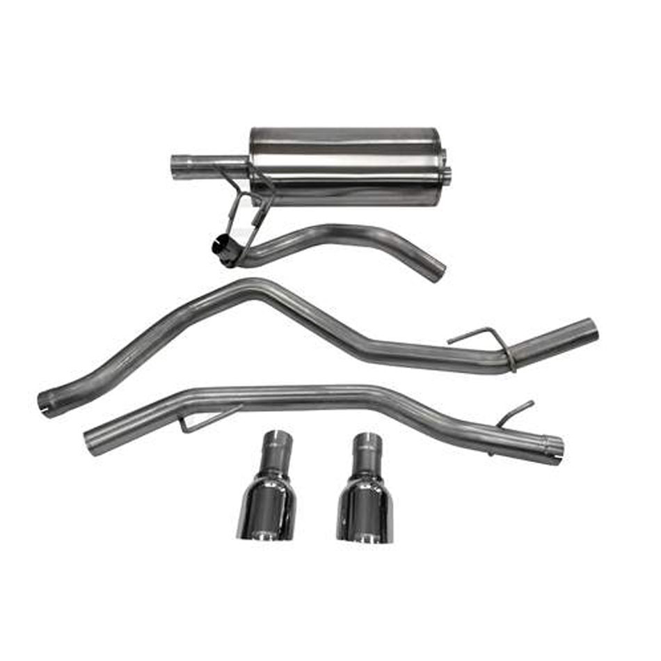 CORSA Performance 14405 | CORSA Dodge Ram 1500 Cat-Back Exhaust Crew Cab/Short Bed 5.7L V8 Sport - 3 Inch Dual Rear Exit with Single 4.5 Inch Polished Pro-Series Tips; 2009-2018