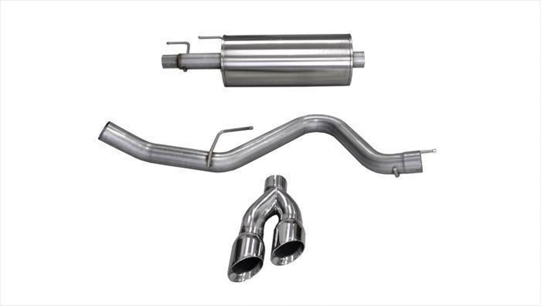 CORSA Performance 14836 | Corsa Ford F150 EcoBoost Cat-back System Single Side Exit with Twin 4.0 inch Polished Tips - Sport; 2015-2020