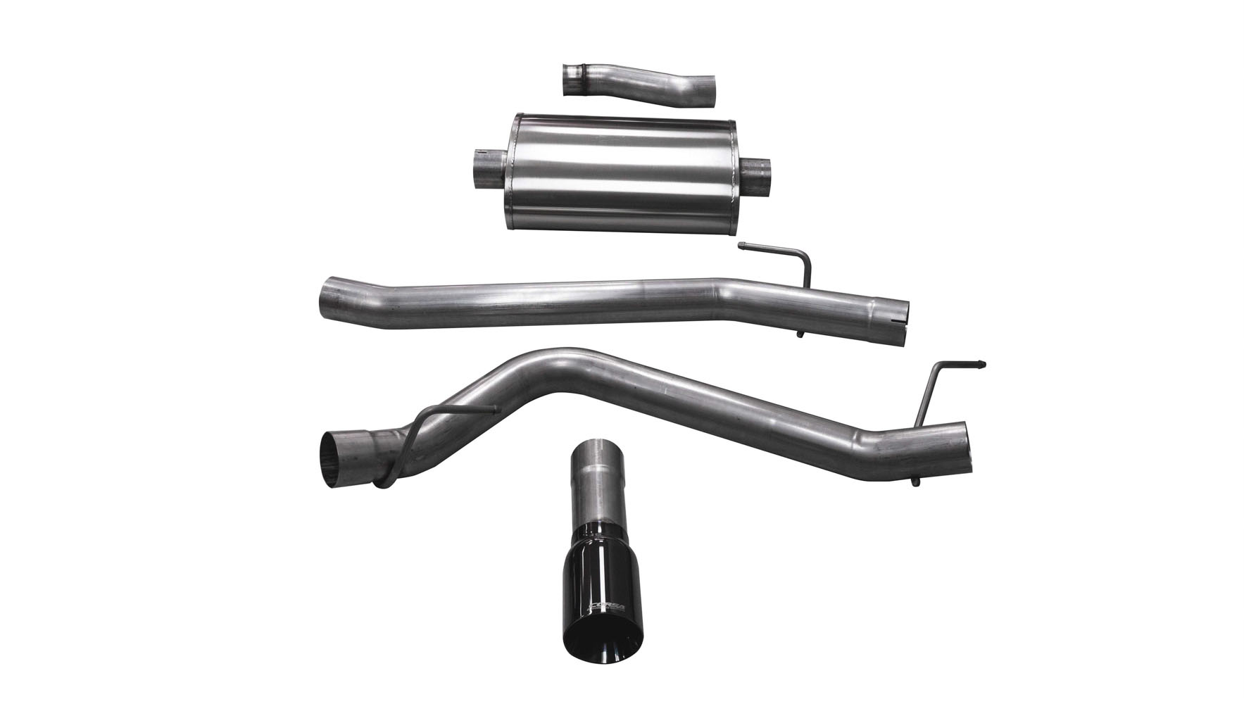 CORSA Performance 21060BLK | Corsa Jeep Gladiator JT S-Type Cat-Back Exhaust System with Single Black Tip; 2020-2024