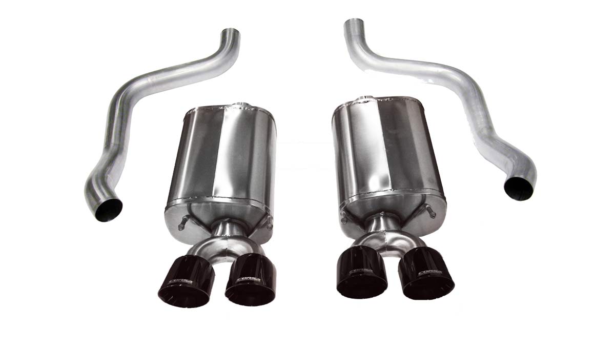 CORSA Performance 14108BLK | Corsa C6 Corvette Sport Exhaust System with Twin 3.5 Pro-Series Tips - DIAMOND BLACK; 2009-2013