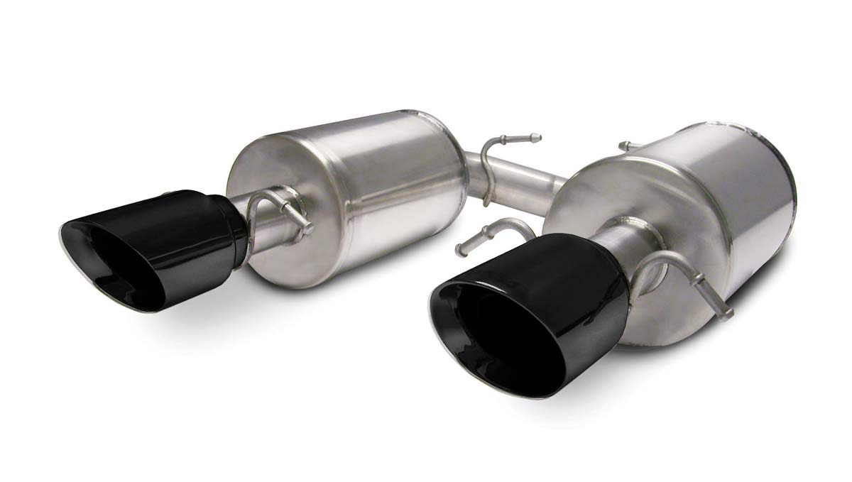 CORSA Performance 14157BLK | CORSA Cadillac STS Axle-Back Exhaust 4.6L Touring - 2.5 Inch Axle-Back, Dual Rear Exit with Single 4 Inch Black Pro-Series Tips; 2005-2007