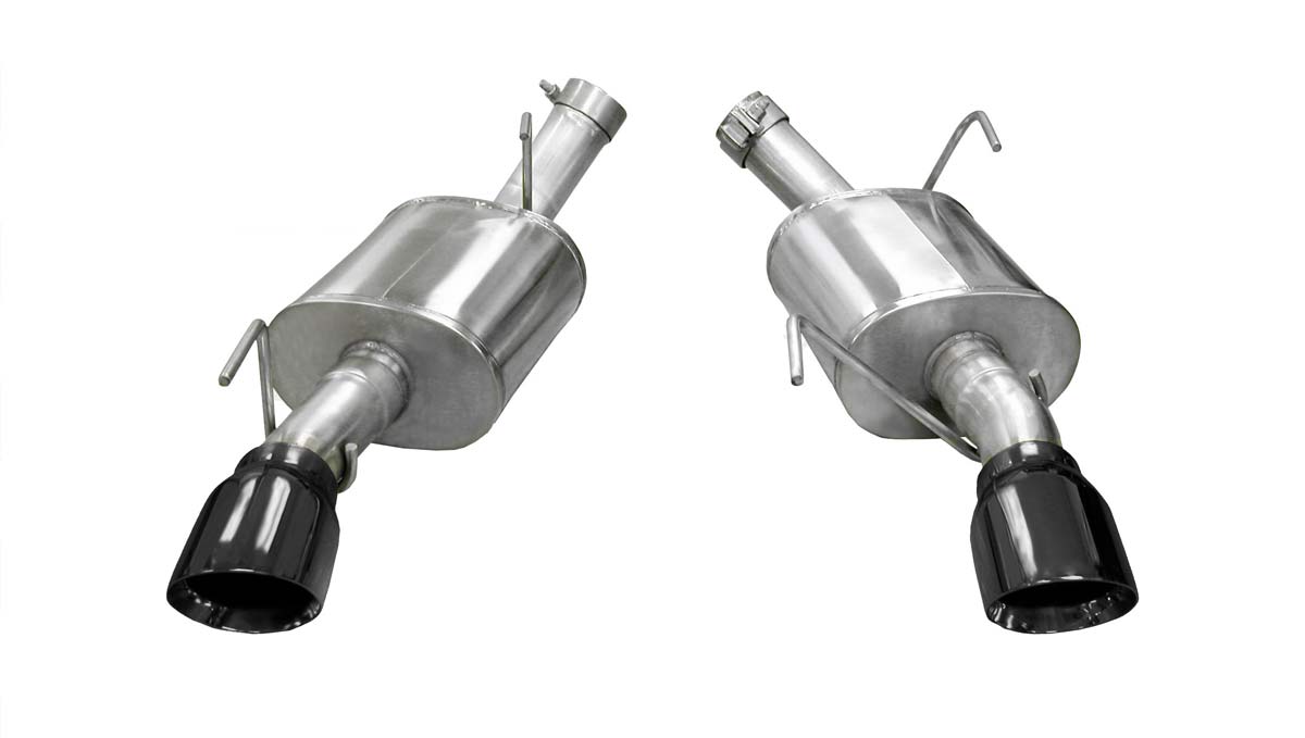 CORSA Performance 14314BLK | CORSA Mustang Axle-Back Exhaust GT 4.6L V8 Xtreme - 2.5 Inch Axle-Back, Dual Rear Exit with Single 4 Inch Black Pro-Series Tips; 2005-2010