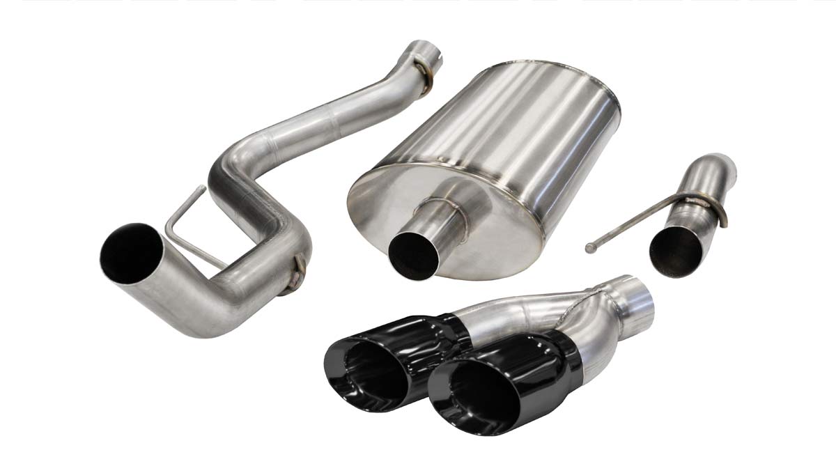 CORSA Performance 14387BLK | CORSA F-150 Cat-Back Exhaust Raptor 6.2L V8 Sport - 3 Inch Single Side Exit with Twin 4 Inch Black Pro-Series Tips; 2011-2014