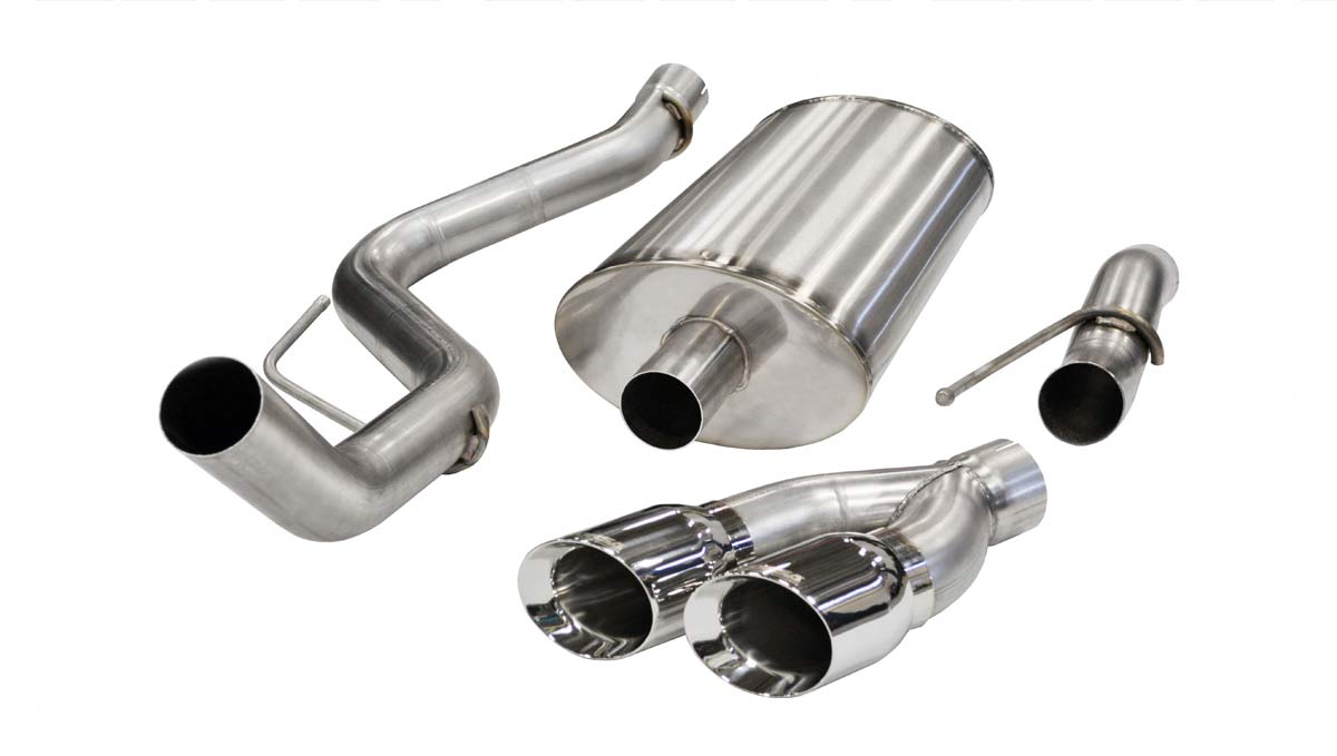 CORSA Performance 14388 | CORSA F-150 Cat-Back Exhaust Raptor 5.4L V8 Sport 3 Inch Single Side Exit with Twin 4 Inch Polished Pro-Series Tips; 2010-2010