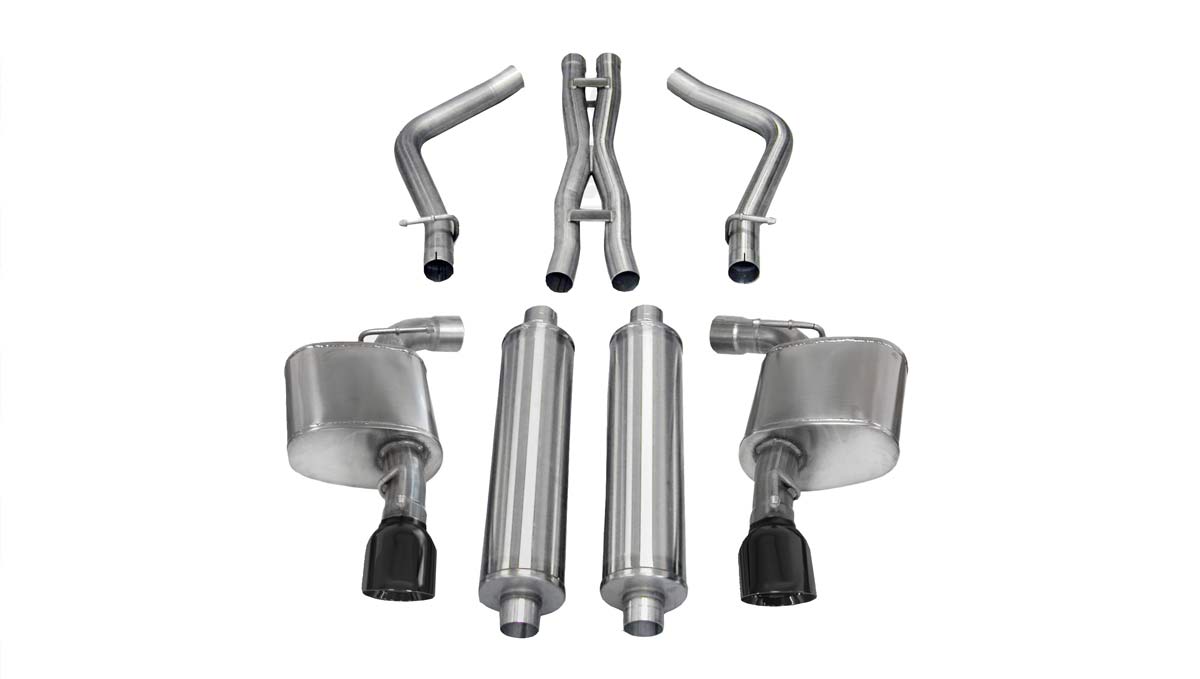 CORSA Performance 14463BLK | CORSA Chrysler 300 Cat-Back Exhaust SRT-8 6.4L V8 Sport - 2.75 Dual Rear Exit with Single 4.5 Inch Black Pro-Series Tips; 2012-2014