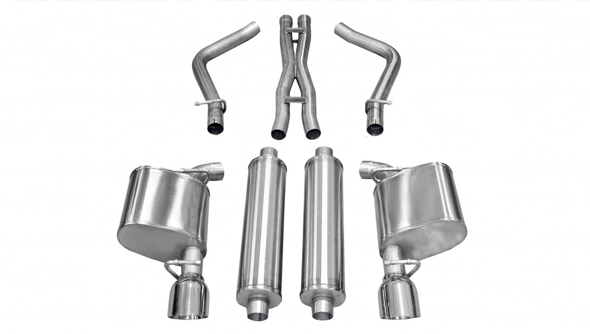 CORSA Performance 14537 | Corsa Exhaust Xtreme 300C 5.7L Hemi 2.5 Inch Dual Rear Exit with Single 4.5 Inch Polished Pro-Series Tips; 2011-2014