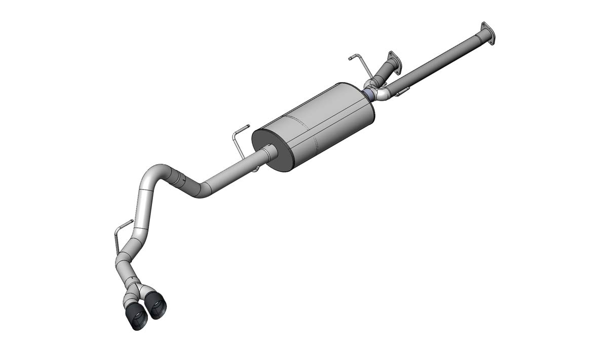 CORSA Performance 14577BLK | CORSA Toyota Tundra Cat-Back Exhaust Double Cab/Crew Max 5.7L V8 Sport - 3 Inch Single Side Exit with Twin 4 Inch Black Pro-Series Tips; 2007-2008