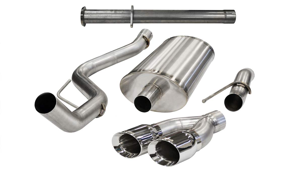 CORSA Performance 14760 | CORSA F-150 Cat-Back Exhaust Raptor SuperCrew 6.2L V8 Xtreme - 3 Inch Single Side Exit with Twin 4 Inch Polished Pro-Series Tips; 2011-2014