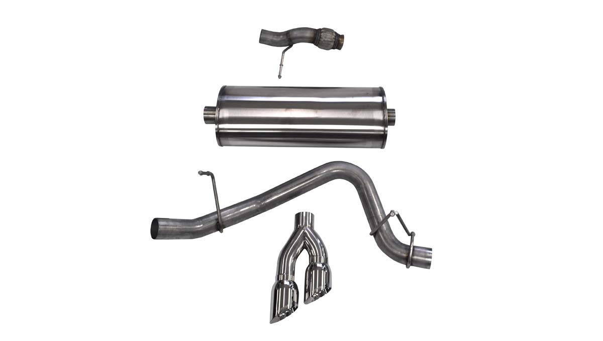 CORSA Performance 14859 | CORSA Tahoe Exhaust 5.3L Sport, Single Side Exit; Twin 4.0" Polished Tips; 2015-2018