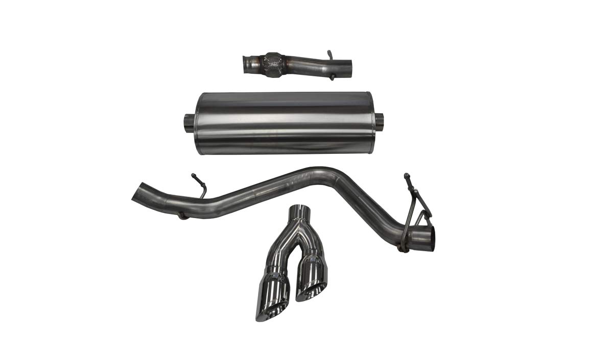 CORSA Performance 14871 | CORSA Silverado 1500 Cat-Back Exhaust Regular Cab/Standard Bed 5.3L V8 Sport 3 Inch Single Side Exit with Twin 4 Inch Polished Pro-Series Tips; 2014-2018