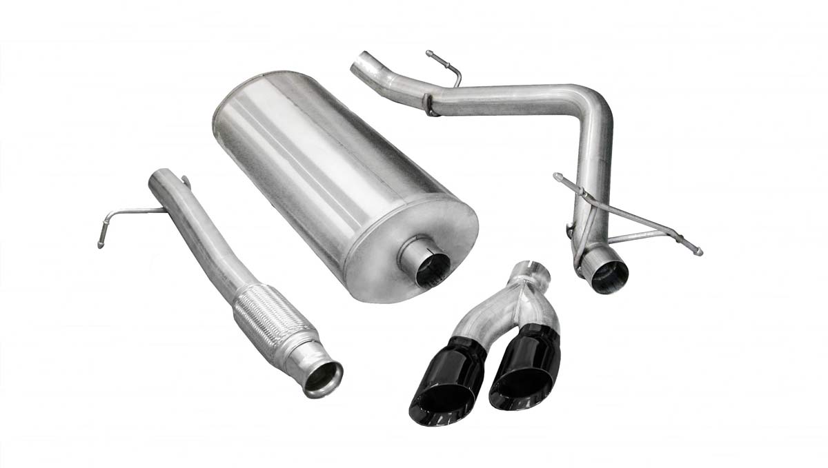 CORSA Performance 14900BLK | CORSA Silverado 1500 Cat-Back Exhaust Regular Cab/Long Bed 5.3L V8 Sport - 3 Inch Single Side Exit with Twin 4 Inch Black Pro-Series Tips; 2009-2013