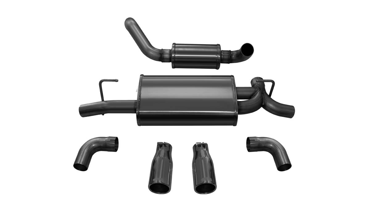 CORSA Performance 21016BLK | CORSA Jeep Wrangler JL Touring Black Axle-Back Dual Exit Rolled Polished Tips; 2018-2024