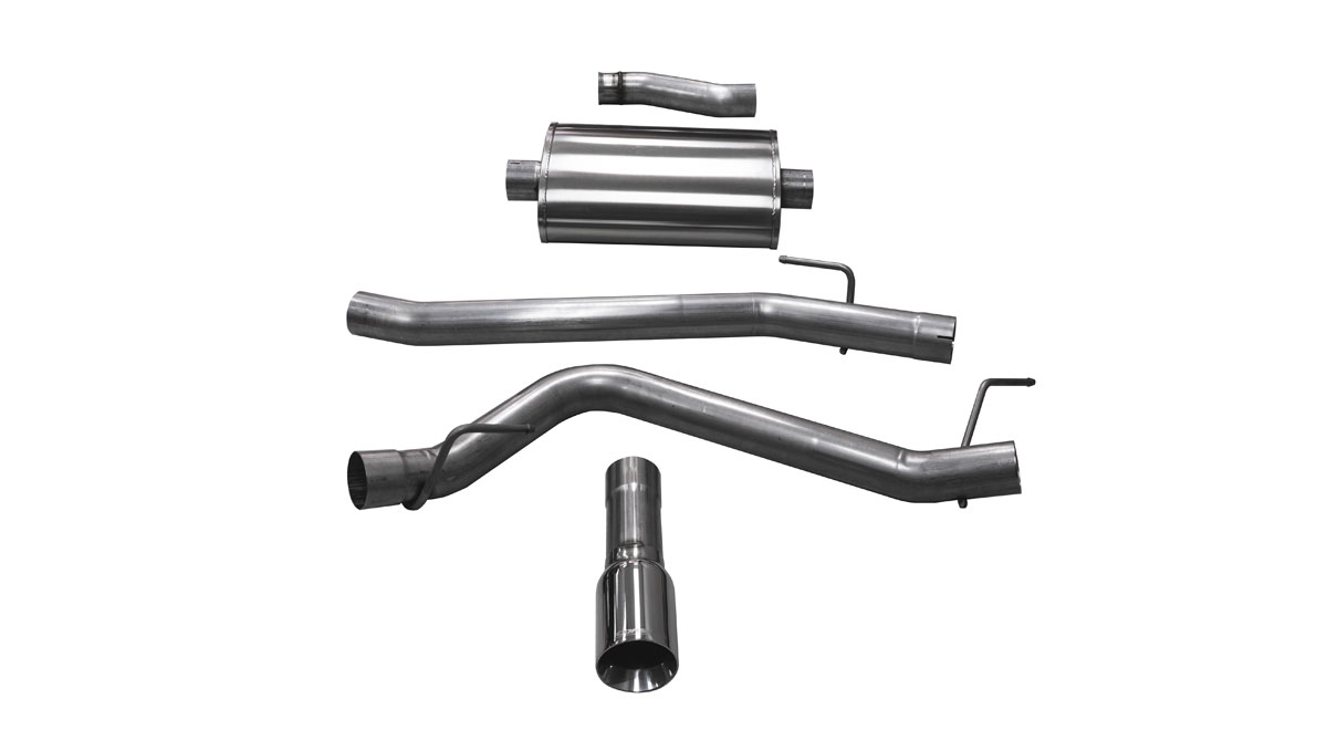 CORSA Performance 21060 | Corsa Jeep Gladiator JT S-Type Cat-Back Exhaust System with Single Polished Tip; 2020-2024