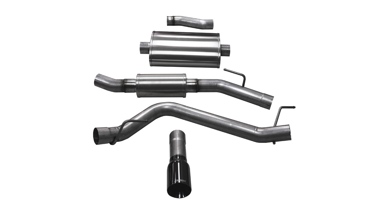 CORSA Performance 21062BLK | Corsa Jeep Gladiator JT Touring Cat-Back Exhaust System with Black Tip; 2020-2024