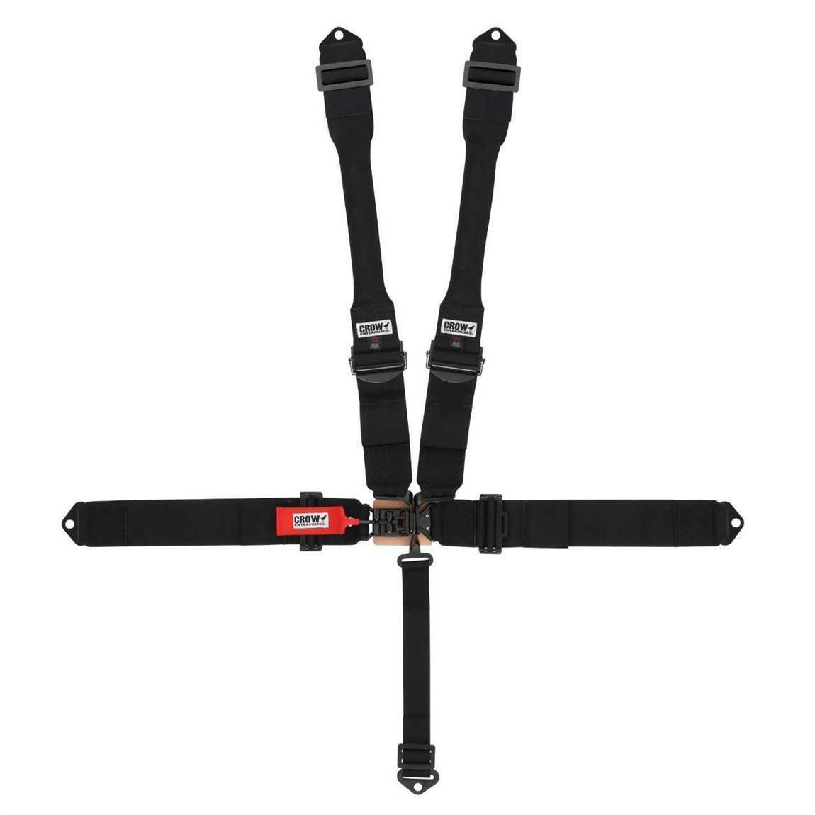 Crow Safety Gear 11004prb | CROW SAFETY GEAR 5-Way L&L 52in Lap Belt DB Harness W/Alum adjus