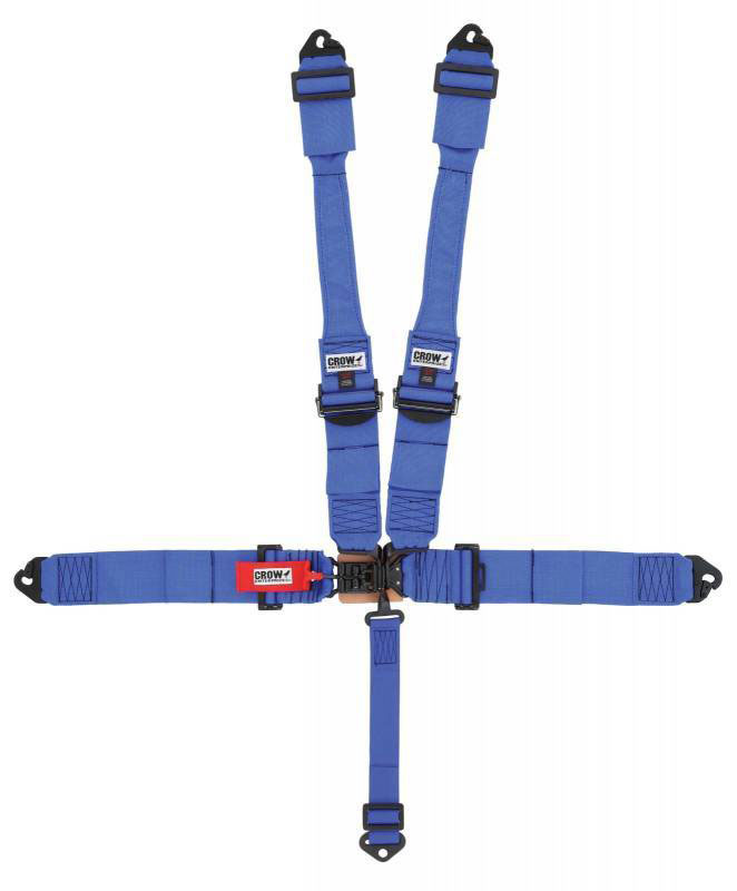 Crow Safety Gear 11043prb | CROW SAFETY GEAR 5-Way L&L 52in Lap Belt DB Harness Alum adjuste