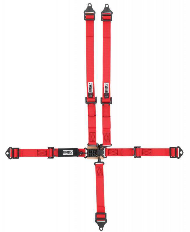 Crow Safety Gear 11182ab | CROW SAFETY GEAR 5-Way L&L 2in Lap Belt P ull-up adj ALL B/I & W/