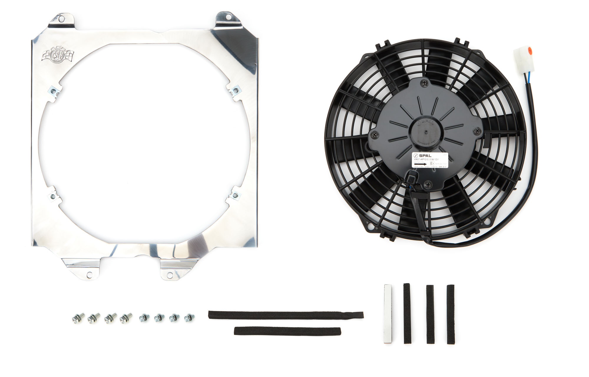 CSF 2858F | 92-00 Honda Civic All-Aluminum Fan Shroud w/12in SPAL Fan; 1992-2000