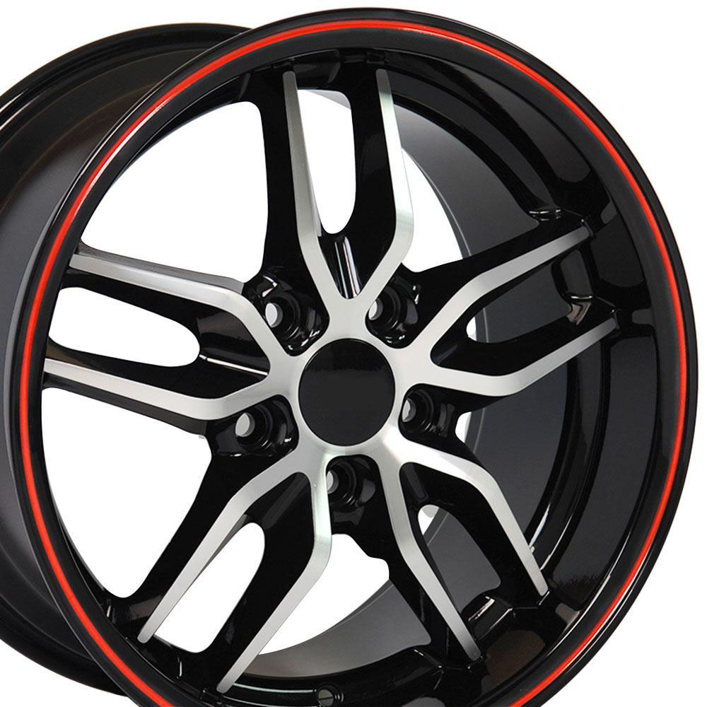 OE Wheels cv18a-d17095-5475-54mbr | 17 Replica Wheel CV18A C7 Stingray Rim 17x9.5 DD Machd Redline Wheel Chevrolet Camaro 1993-2002; 1993-2002