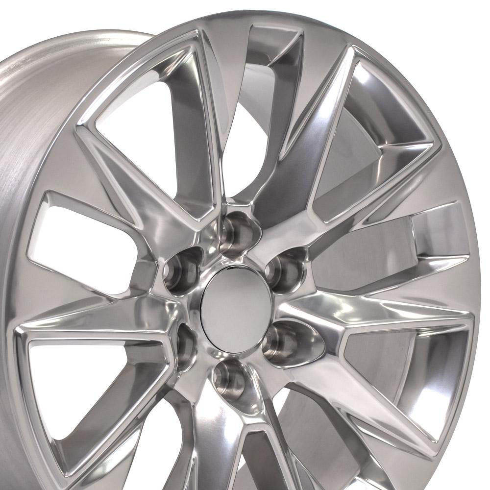 OE Wheels cv26-20090-6550-28p | 20 Replica Wheel CV26 Silverado LTZ Rim 20x9 Polished Wheel Cadillac Escalade 1999-2022; 1999-2022