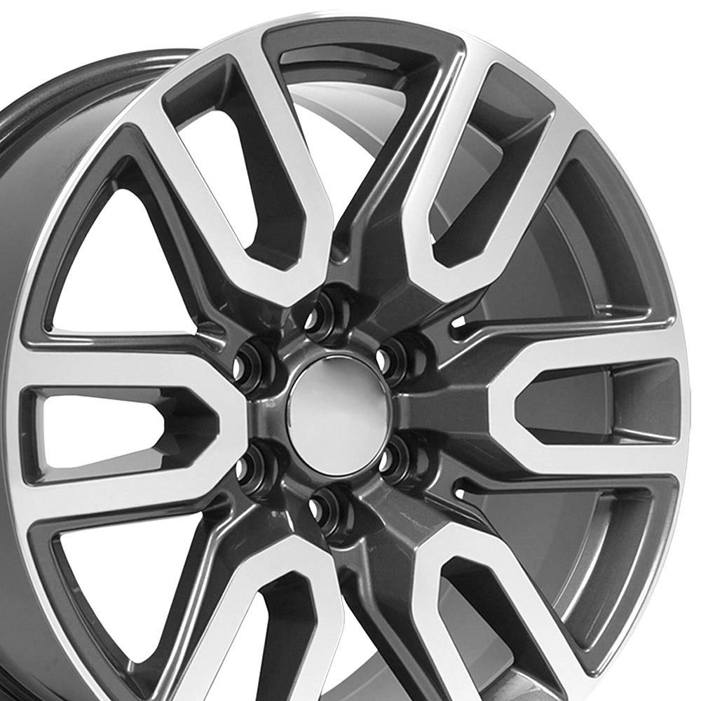 OE Wheels cv36-20090-6550-24mg | 20 Replica Wheel CV36 GMC Sierra 1500 Gunmetal Machined 20x9 GMC Yukon 1992-2022; 1992-2022