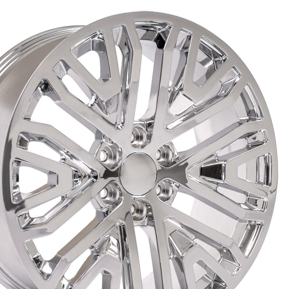 OE Wheels cv37-22090-6550-28c | 22 Replica Wheel CV37 GMC Sierra Rim 22x9 Chrome Wheel Chevrolet Suburban 1500 1988-2022; 1988-2022