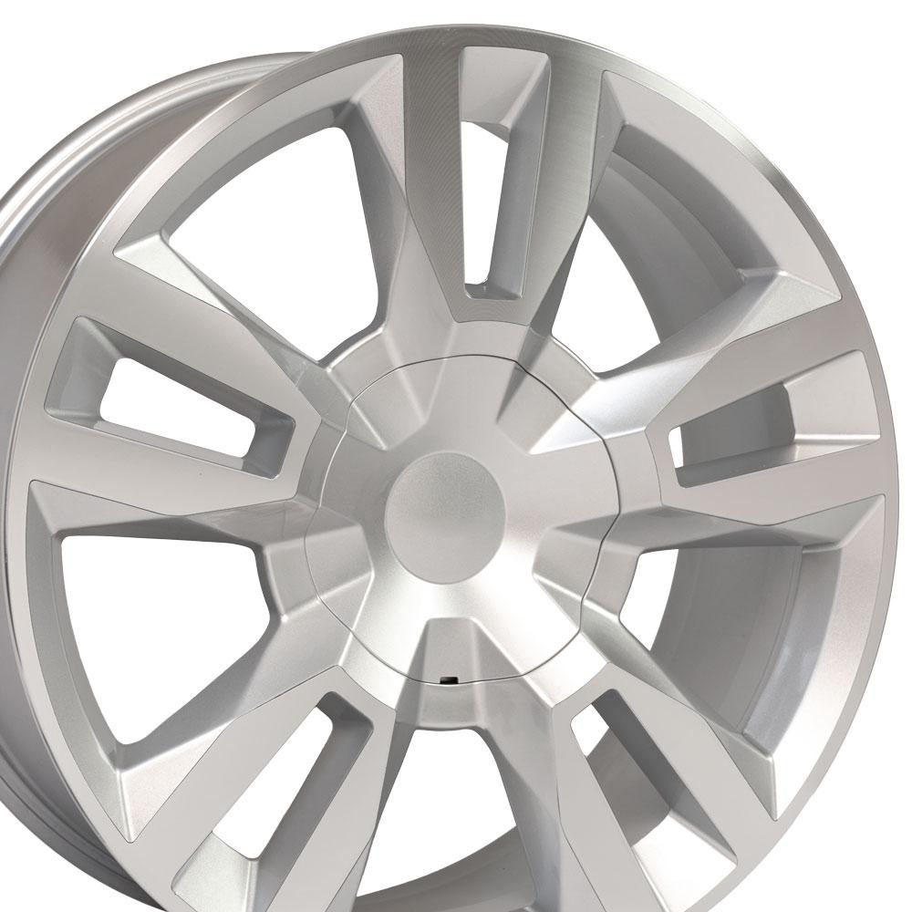 OE Wheels cv40-22090-6550-24ms | 22 Replica Wheel CV40 Tahoe Rim 22x9 Silver Machd Wheel Chevrolet Suburban 1500 1988-2022; 1988-2022