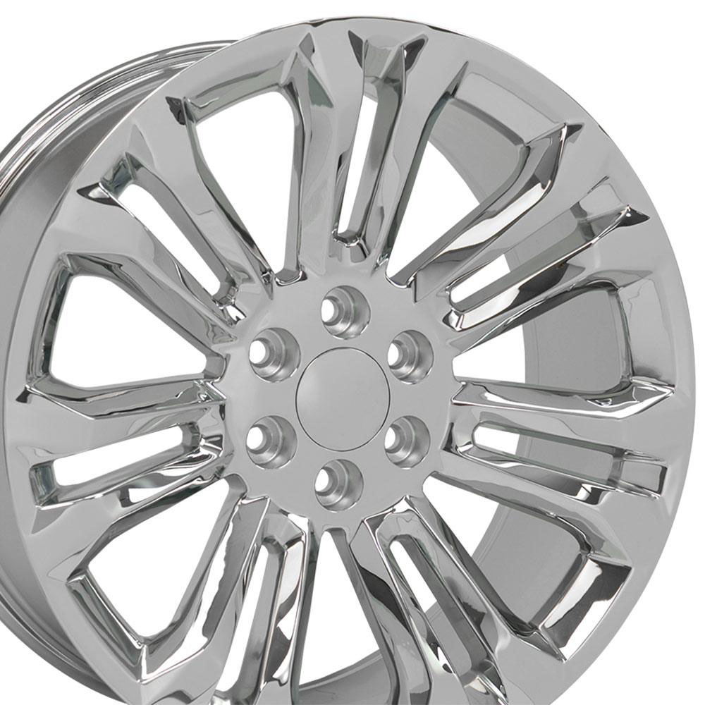 OE Wheels cv43-22090-6550-24c | 22 Replica Wheel CV43 Silverado Rim 22x9 Chrome Wheel GMC Sierra 1500 1999-2018; 1999-2018