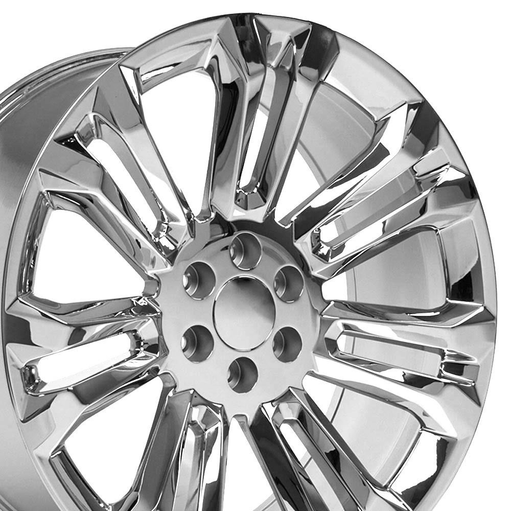 OE Wheels cv43-24100-6550-24c | 24 Replica Wheel CV43 Silverado Rim 24x10 Chrome Wheel Chevrolet Silverado 1500 1999-2018; 1999-2018