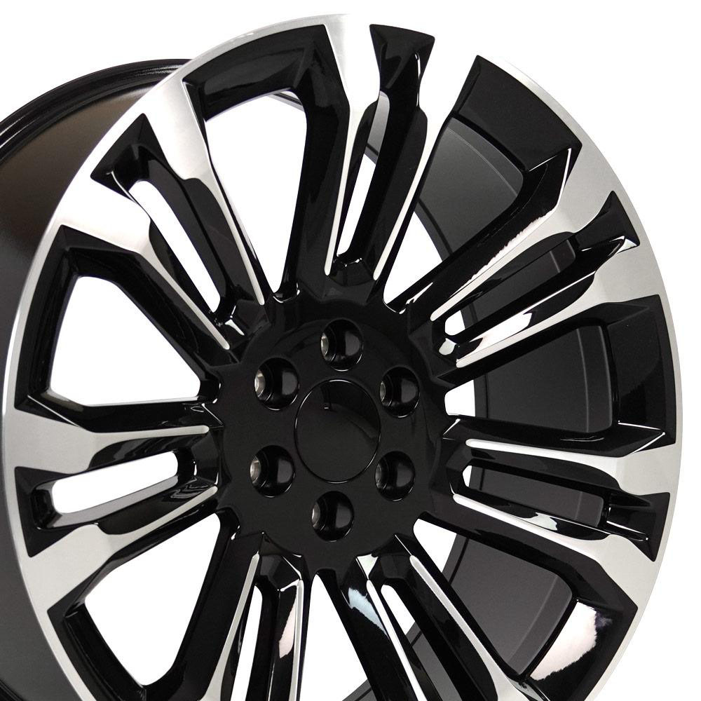 OE Wheels cv43-24100-6550-24mb | 24 Replica Wheel CV43 Silverado Machined 24x10 GMC Yukon 1992-2020; 1992-2020