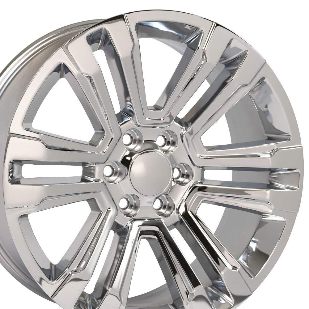 OE Wheels cv44-22090-6550-24c | 22 Replica Wheel CV44 Yukon Rim 22x9 Chrome Wheel Chevrolet Suburban 1500 1988-2020; 1988-2020