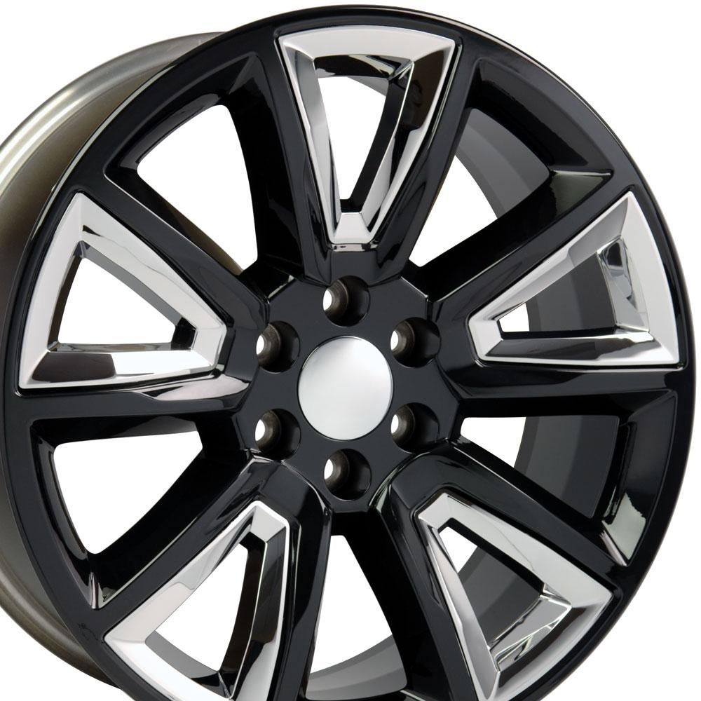 OE Wheels cv73-20085-6550-24b-ic | 20 Replica Wheel CV73 Tahoe Rim 20x8.5 Black Wheel Chevrolet Suburban 1500 1988-2022; 1988-2022