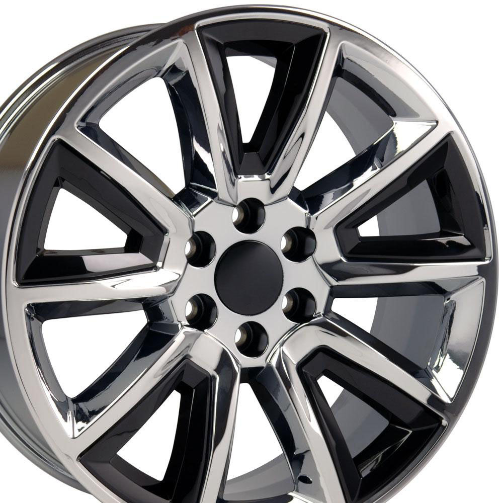 OE Wheels cv73-20085-6550-24c-ib | 20 Replica Wheel CV73 Tahoe Rim 20x8.5 Chrome w/Black Wheel Chevrolet Suburban 1500 1988-2022; 1988-2022