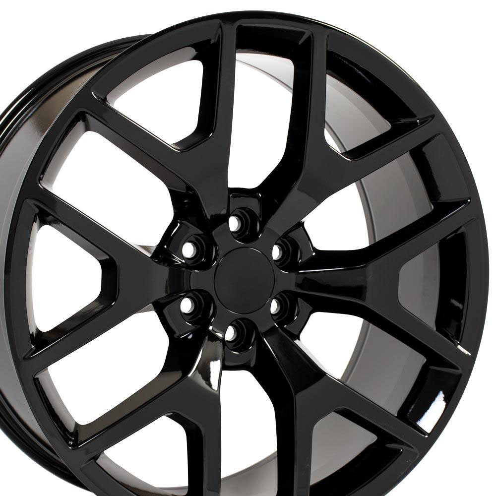 OE Wheels cv92-24100-6550-31b | 24 Replica Wheel CV92 GMC Sierra Rim 24x10 Black Wheel Chevrolet Tahoe 1995-2020; 1995-2020